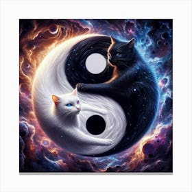 Yin Yang Cats 12 Canvas Print