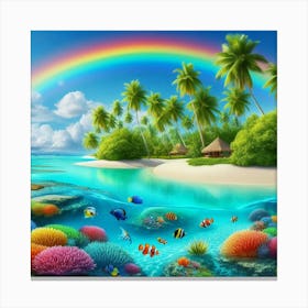 Rainbow Over The Ocean 1 Canvas Print