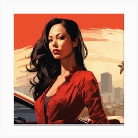 grand theft auto Lucy Liu Canvas Print