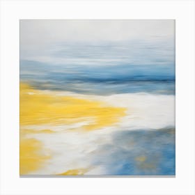 Abstract Beach 'Blue And Yellow' Canvas Print