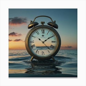 Alarm Clock In The Sea Canvas Print