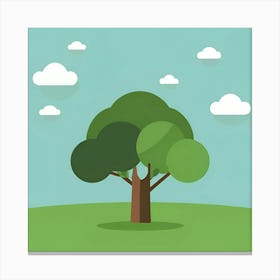 Tree In A Field Canvas Print