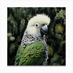 Ohara Koson Inspired Bird Painting Parrot 2 Square Canvas Print