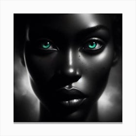 Black Woman With Green Eyes 10 Canvas Print