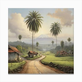 Road In Java Art Print 1 Canvas Print