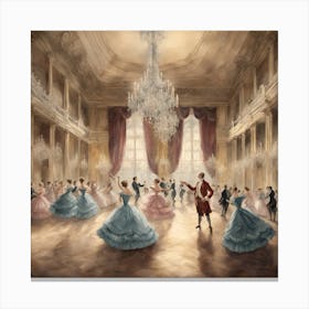 An Art Classic Portraying An Elegant Ballroom Sce Esrgan 1 Canvas Print