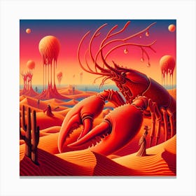 Lobster Dreams Dance Through Desert Sands 1 Canvas Print