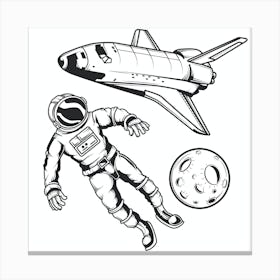 Astronaut In Space Canvas Print