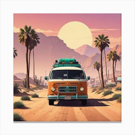 Vw Bus In The Desert Canvas Print