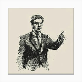 Man In Suit Pointing Canvas Print