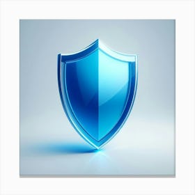 Blue Security Shield Canvas Print