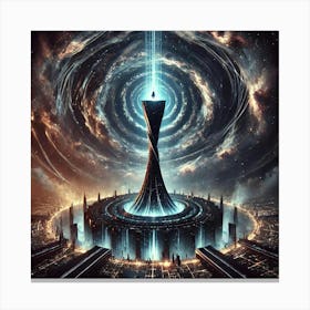 Central Singularity Tower Converted Canvas Print