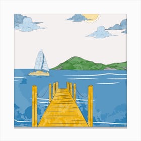 Pier In The Sea Canvas Print