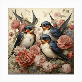 Swallows Art Print 2 Canvas Print