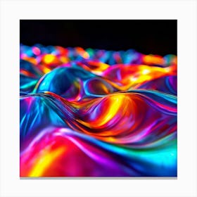 3d Light Colors Holographic Abstract Future Movement Shapes Dynamic Vibrant Flowing Lumi (15) Canvas Print