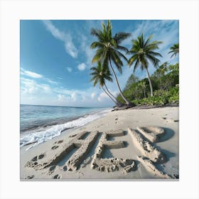 Help Written In Sand Canvas Print