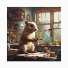 Hamster Painting Canvas Print