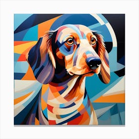 Abstract modernist dachshund dog 1 Canvas Print
