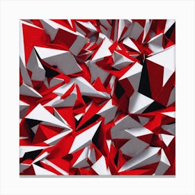 Red And White Triangles Canvas Print