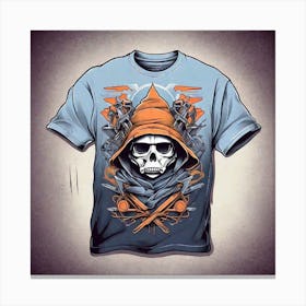 Skull And Crossbones T-Shirt Design Canvas Print