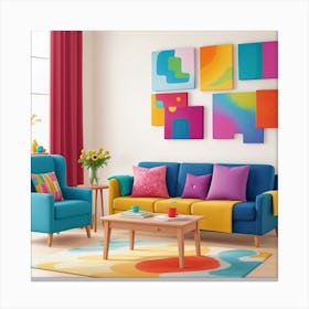 Colorful Living Room Canvas Print