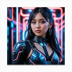 Futuristic Asian Girl Canvas Print