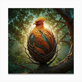 Phoenix In The Nest Canvas Print