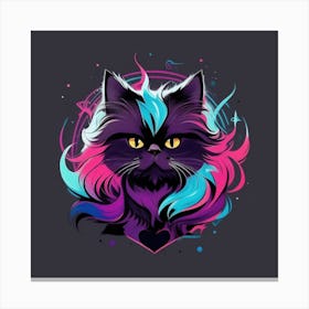 Cat With Rainbow Hair Canvas Print