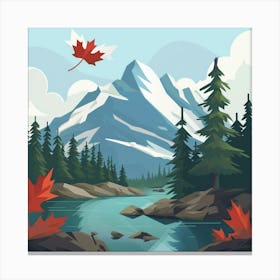 Canada Autumn In The Mountains Canvas Print