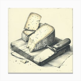 Cheese On A Cutting Board Canvas Print