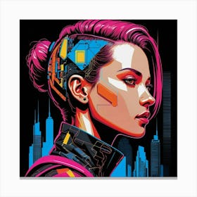 Cyberpunk Girl Canvas Print