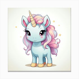 Unicorn With Rainbow Mane 57 Canvas Print