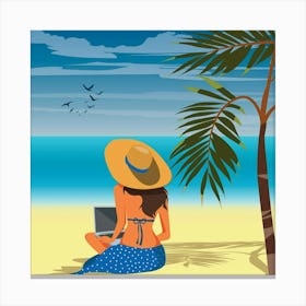 Woman On The Beach 2 Canvas Print