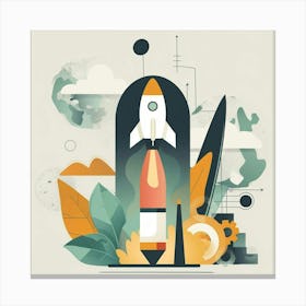 Illustration Of A Rocket 1 Canvas Print