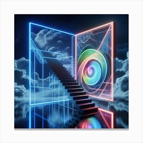 Futuristic Stairway Canvas Print