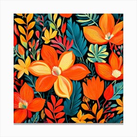 Style And Type Vibrant Abstract Floral Illustration Layout The Image Features A Dense Overlappi (1) Canvas Print