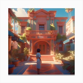 Girl In A House Canvas Print