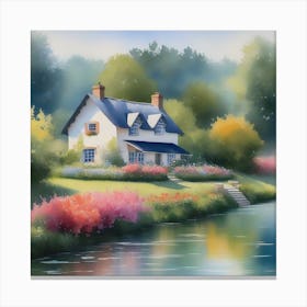 House By The River Canvas Print