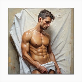 Man In A Towel Canvas Print