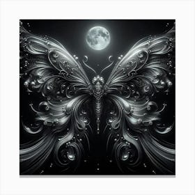 Butterfly With Moon Canvas Print