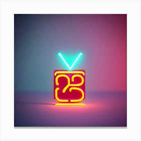 Neon Tv Sign Canvas Print