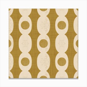 Retro Mod Geo Chain - Mustard Brown - Mid Century Modern Canvas Print