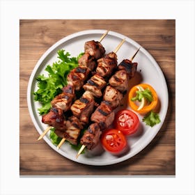 Kebabs On Skewers 1 Canvas Print