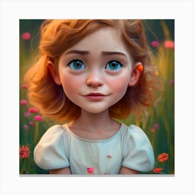 Little Girl With Blue Eyes Canvas Print