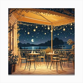 Cafe Terrace At Night (18) Canvas Print