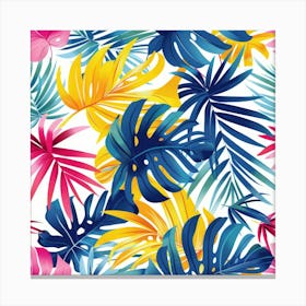 Tropical Leaves Seamless Pattern 1 Canvas Print