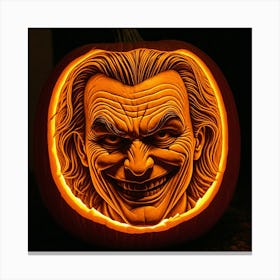 Joker Pumpkin Carving 6 Canvas Print