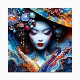 Japan Traditional Geisha Illustration By Ad 2 Canvas Print