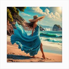 Woman On The Beach 1 Canvas Print