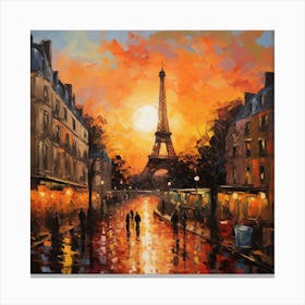 Paris At Sunset - expressionism 1 Canvas Print